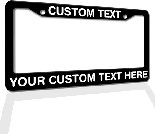 Marcos de Matrícula con Cualquier Texto - Marco de Placa con Tu Mensaje Personalizado, Marco de Matrícula Personalizado con Nombre, Monograma, Logo,