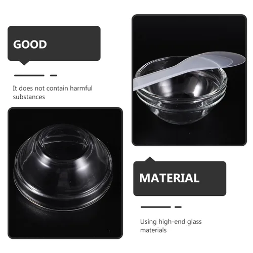 Miniatura 5 de Beaupretty Juego de 5 mascarillas faciales para mezclar cuencos y palitos, herramientas de belleza transparentes para máscaras faciales