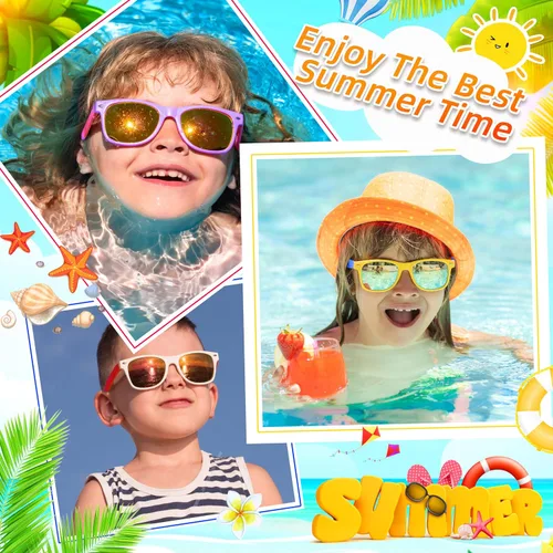 Miniatura 19 de Kids Sunglasses Party Favors Bulk, Neon Sunglasses with UV400 Protection for Gilrs Boys Kids