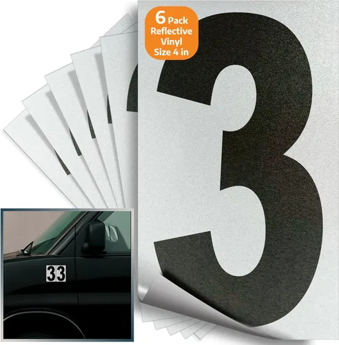Miniatura 31 de iSYFIX Calcomanías de vinilo negro número 0 (Zero) – Paquete de 6 calcomanías de 1.5 pulgadas – Calcomanías de alta calidad, fondo reflectante