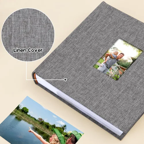 Miniatura 8 de Aevdor - Álbum de fotos de 4 x 6 pulgadas, 240 bolsillos, con espacio para escribir, álbum de fotos para bebé, boda, familia, con notas, cubierta