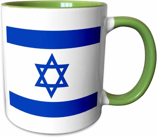 Miniatura 11 de 3dRose (mug_151420_4) Bandera israelí - Azul y blanco con estrella magen David - Estado judío de Israel - Judaísmo - Sionismo - Taza negra de dos