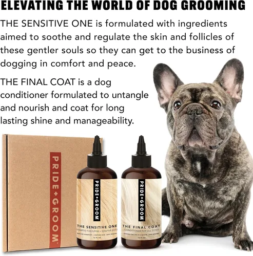 Miniatura 5 de Pride and Groom The Sensitive One Box Set – Champú y acondicionador para perros con mezcla natural de aceites esenciales e ingredientes para calmar