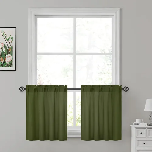 Miniatura 65 de HOMEIDEAS Cortinas Transparentes de Privacidad Blancas No Transparentes, 52 X 45 Pulgadas de Largo 2 Paneles Cortinas Transparentes Filtradoras