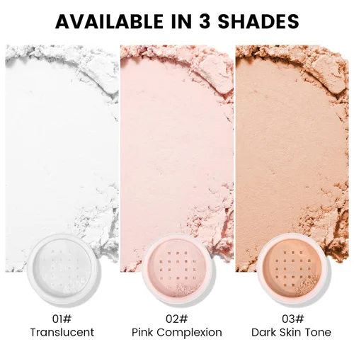 Miniatura 2 de Polvo de cara suelta de ajuste rosa, control de aceite minimiza los poros, maquillaje suelto para hornear cara, polvo fijador de maquillaje, acabado