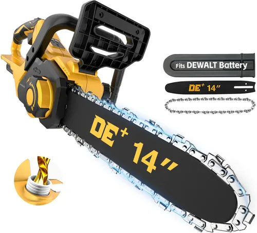 Motosierra eléctrica sin escobillas de 14 pulgadas inalámbrica para batería Dewalt de 20 V, mini motosierra con engrasador automático, retroceso