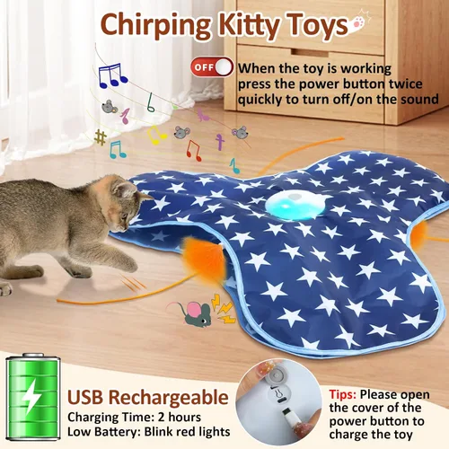 Miniatura 5 de Sofolor Juguete interactivo para gatos, recargable, juguetes de ejercicio para gatos adultos aburridos en interiores, juguete de escondite