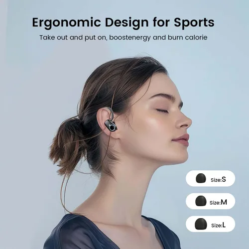 Miniatura 3 de Auriculares inalámbricos Bluetooth 5.3 con ganchos para los oídos, pantalla de alimentación LED de 52 horas de reproducción, IPX7 impermeables