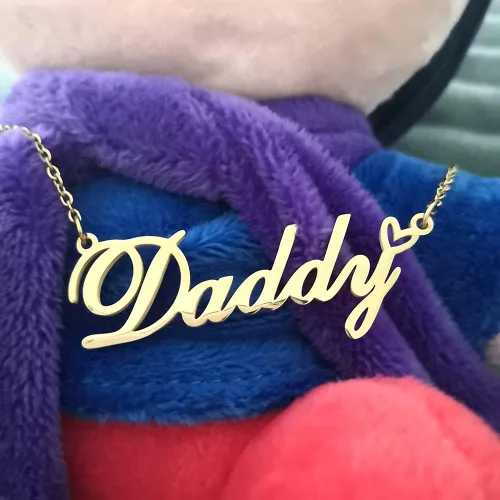 Miniatura 2 de Collar con nombre personalizado personalizado con dije con nombre chapado en corazón para mujer, collar de moda personal el mejor regalo para niña