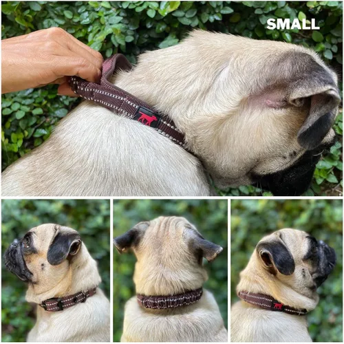 Miniatura 3 de Tuff Pupper Collar de perro resistente con asa Collar de nailon balístico resistente Collar de perro reflectante acolchado con hardware