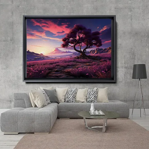 Miniatura 3 de Old growth Crepe Myrtle tree in a field of Lavender, canvas print, beautiful wall art, nature and landscape, ready to hang wall art