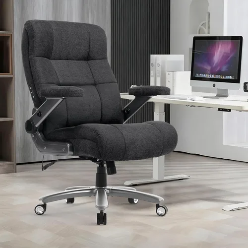 Miniatura 2 de Silla de oficina grande y alta de 600 libras, asiento extra ancho, masaje 3D y calor, silla de oficina con resistencia para personas, brazos