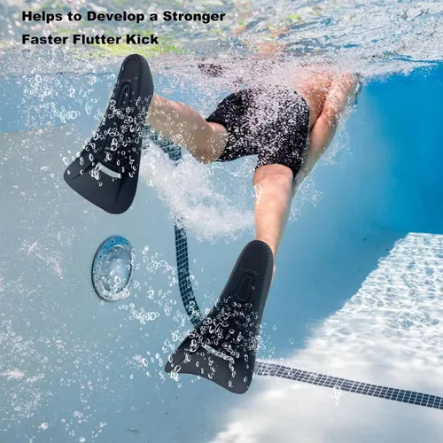 Miniatura 6 de Aletas de natación para adultos, aletas de entrenamiento de natación para natación de vueltas en piscina, cómodas aletas de silicona con bolsillo