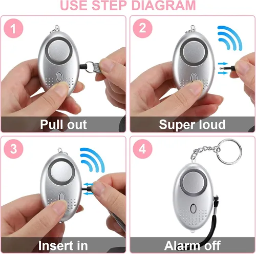 Miniatura 5 de Safe Sound - Alarma personal de 12 paquetes de 140 dB de alarma de seguridad personal con luces LED, alarma de seguridad de emergencia para mujeres
