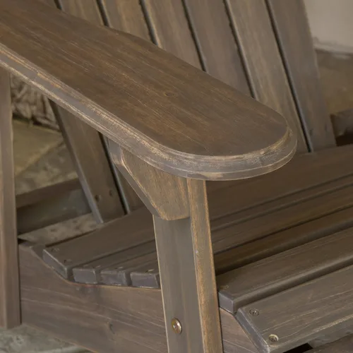Miniatura 4 de Halley Adirondack silla reclinable de madera con reposapies, gris