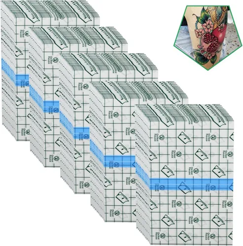 Miniatura 23 de 50 piezas de vendajes adhesivos elásticos impermeables de 6 x 6 pulgadas, película transparente para cuidado posterior de tatuajes y reparación