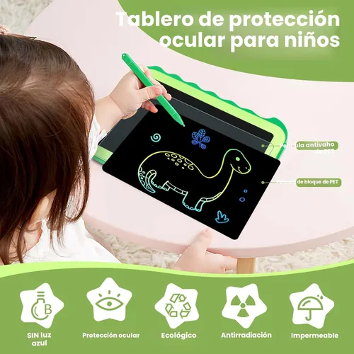Miniatura 3 de Teriph Tableta de escritura LCD para niños, juguetes coloridos para niños pequeños, juguetes educativos para niños, juguete de dinosaurio para niños