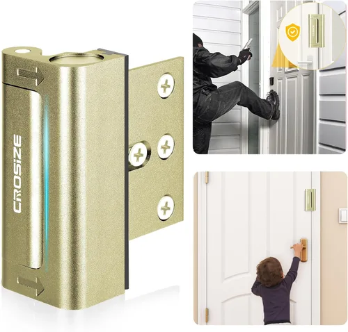 Miniatura 11 de Cerradura de seguridad para puertas del hogar, cerradura de refuerzo de metal mejorada, 3" que soporta 1000 libras de impacto para puertas