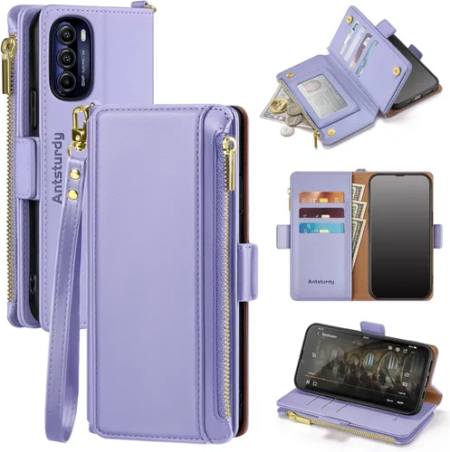 Miniatura 11 de Antsturdy Funda compatible con Motorola Moto G Stylus 5G 2022 con tarjetero para mujeres y hombres, funda para teléfono con bloqueo RFID, piel