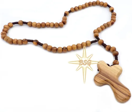 Rosario personalizado de madera de olivo de Belén, nombre propio, regalos para niños, confirmación, primera comunión, bautismo para niños y niñas.