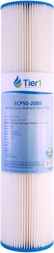 Miniatura 15 de Tier1 Filtro de agua de 30 micras de 20 x 4.5 pulgadas Filtro de agua de sedimentos para toda la casa Cartucho de poliéster plisado Reemplazo