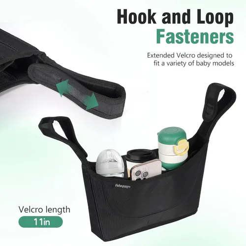 Miniatura 2 de Organizador universal para cochecito, bolsa organizadora de cochecito grande de 600 onzas, se adapta a Uppababy, Baby Jogger, Britax, BOB, Cruz