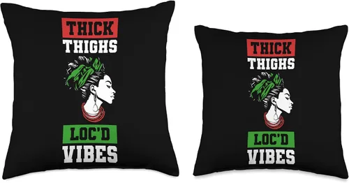Miniatura 3 de Locs Afro Dreadlocks Love Natural Beauty Hair Locd Thick Thighs Loc'd Vibes Afro Hair - Almohada africana americana, 16 x 16 pulgadas, multicolor