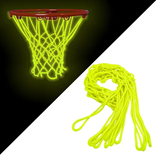Miniatura 6 de 2 redes de baloncesto de luz nocturna, repuesto de red de baloncesto, red de baloncesto rosa que brilla en la oscuridad, accesorios de baloncesto