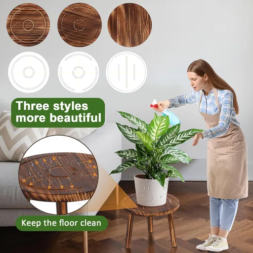 Miniatura 4 de Soporte para plantas de interior, soporte de esquina de 3 piezas, estante para plantas, banco de macetas, adecuado para escenarios interiores