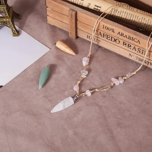 Miniatura 4 de Colgantes de piedras preciosas naturales en forma de bala, hallazgos de latón de platino, colgantes de chakras puntiagudos, encanto de piedra