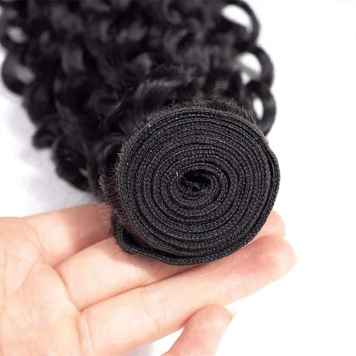 Miniatura 2 de Extensiones de pelo rizado brasileño de Selina, pelo virgen brasileño, 100 gramos/paquete, color natural (16 pulgadas, rizado)