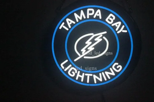 Queen Sense 10 "Vivid Tampa Bays Sports Team Lightnings LED Sign Light Lamp Super Bright Neon Wall Decor