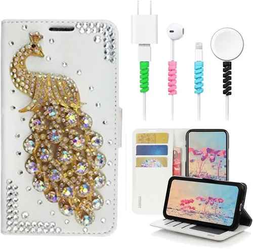 Miniatura 6 de Bling - Funda para Samsung Galaxy S21, diseño de pavo real en 3D, color negro