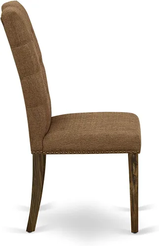 Miniatura 11 de East West Furniture F2EL5-718 - Juego de mesa y sillas de cocina de 5 piezas, incluye una mesa de comedor redonda con pedestal y 4 sillas Parson