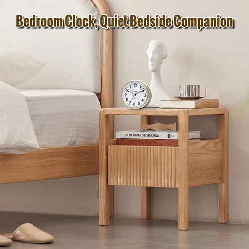 Miniatura 2 de Lamisola Reloj de escritorio pequeño, funciona con pilas, reloj despertador analógico compacto para dormitorio, oficina en casa, baño, cocina