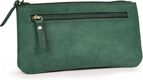Miniatura 11 de LEATHER VILLAGE Estuche de Cuero para Lápices y Bolígrafos - Marrón Rústico/Vintage - 8"X4" - Doble Bolsillo - Elegante y Práctico Estuche