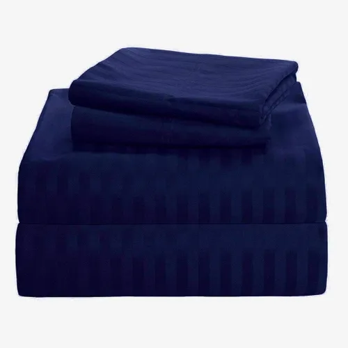 Miniatura 17 de Juego de sábanas de lujo de 600 hilos para sofá cama – Pima algodón 4 piezas sofá doble negro sólido ajuste hasta 5 pulgadas de profundo bolsillo