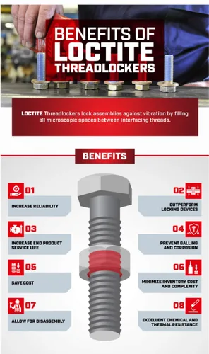 Miniatura 3 de LOCTITE 242 Threadlocker para Automotriz: Alta Temperatura, Fuerza Media, Anaeróbico Tubo Azul de 6mL (N.º de pieza: 37418 - 487229)