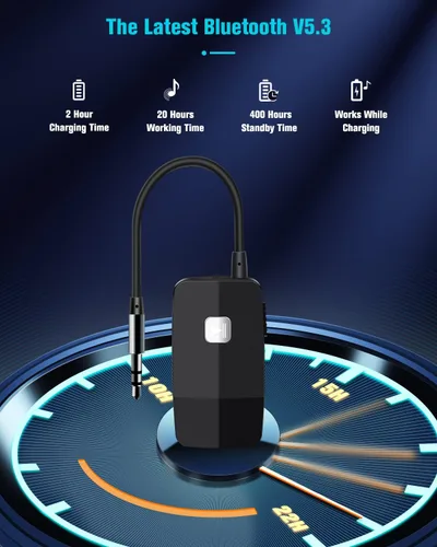 Miniatura 5 de Golvery Receptor Bluetooth 5.3 y transimtter, adaptador inalámbrico Bluetooth AUX para TV/PC/CD/MP3/PS4/cine en casa/altavoz con conector AUX y RCA