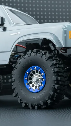 Miniatura 7 de MOHERO Juego de llantas de aleación Beadlock Crawler de 1.9 pulgadas para RC 1/10 Modelo Crawler SCX10, paquete de 4 (azul)