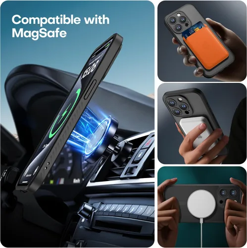 Miniatura 3 de CellEver Funda magnética fuerte para iPhone 15 Pro [protección de cámara] [prueba de caídas de grado militar] [compatible con MagSafe] Funda delgada