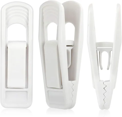 Tinfol 40 clips de plástico para colgar – Clips de agarre fuerte, clip de falda de pantalón blanco, clip de dedo multiusos para perchas de ropa de