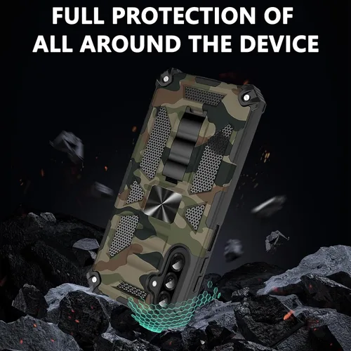 Miniatura 3 de CCSmall Funda de camuflaje para Samsung Galaxy A13, de grado militar, a prueba de golpes, resistente, funda protectora para teléfono con soporte