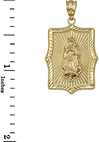 Miniatura 2 de LA BLINGZ Colgante de oro amarillo de 10 quilates Nuestra Señora de Guadalupe DC, Metal