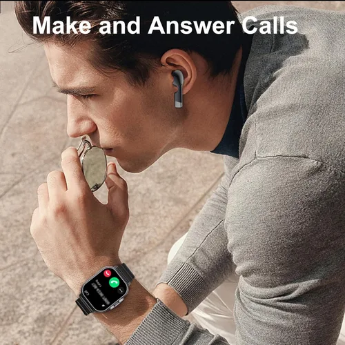 Miniatura 2 de Reloj inteligente con auriculares, para hacer/responder llamadas Bluetooth, monitor de actividad física, monitor de presión arterial y frecuencia