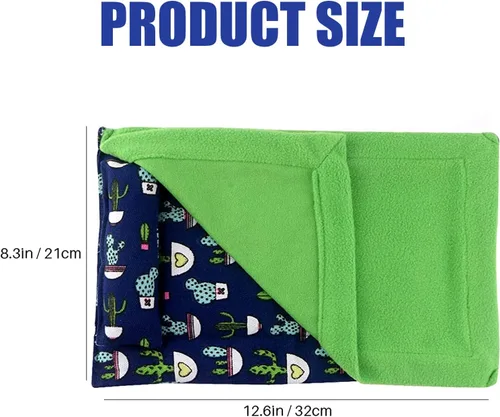 Miniatura 6 de Cama de dragón barbudo con almohada, saco de dormir de lagarto, manta suave y cálida, terrarios accesorios para reptil, lagarto y dragón barbudo Azul