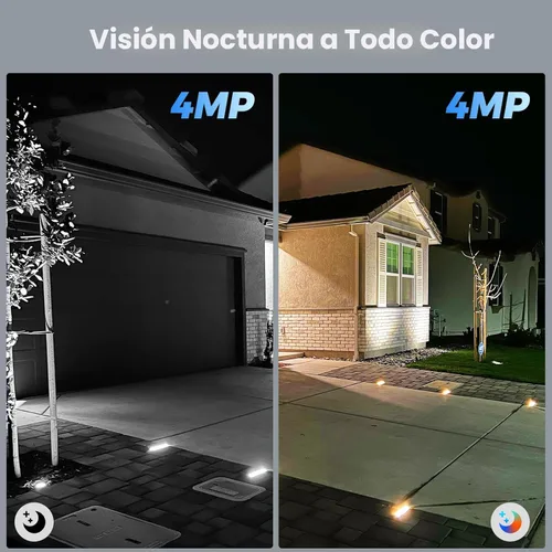 Miniatura 4 de Hiseeu Cámaras de seguridad solar inalámbricas para exteriores, paquete de 2, cámaras wifi de 3K 4MP alimentadas por batería para vigilancia