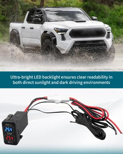 Miniatura 4 de Pantalla de temperatura del automóvil Celsius para Toyota Tundra Tacoma FJ Cruiser 4Runner Fortuner Hilux, etc., sensor de calibre interno y externo