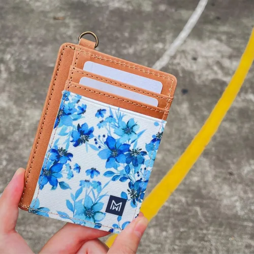 Miniatura 6 de Cartera Porta Tarjetas para Mujeres, Cartera delgada minimalista con bloqueo RFID, carteras de cuero, cartera elástica de bolsillo frontal