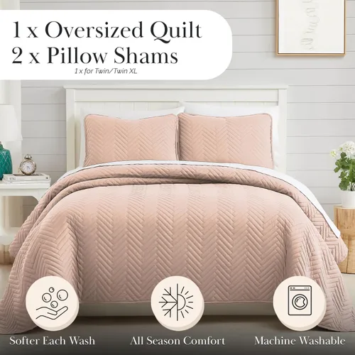 Miniatura 2 de Southshore Fine Living, Inc. Juego de colcha tamaño queen extragrande, colcha suave con dos fundas de almohada a juego